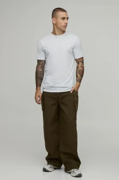 Pantalon Cargo À Poches Soufflet Coupe Baggy Avec Taille Élastiquée