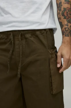 Pantalon Cargo À Poches Soufflet Coupe Baggy Avec Taille Élastiquée