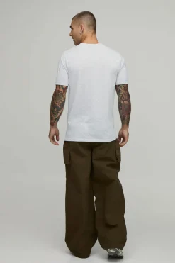 Pantalon Cargo À Poches Soufflet Coupe Baggy Avec Taille Élastiquée