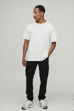 boohooMAN Pantalon cargo skinny élastiqué<Homme Pantalons Cargo