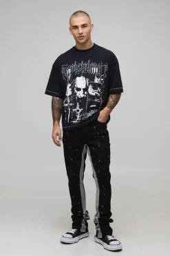 Pantalon Cargo Skinny Évasé à Soufflets Empilés
