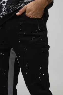 Pantalon Cargo Skinny Évasé à Soufflets Empilés