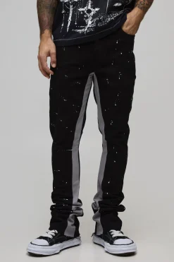 Pantalon Cargo Skinny Évasé à Soufflets Empilés