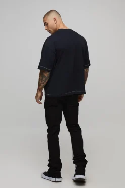 Pantalon Cargo Skinny Évasé à Soufflets Empilés