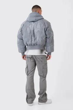 Pantalon cargo slim flare zippé surteint