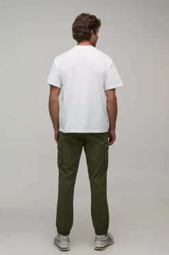 boohooMAN Pantalon cargo slim à taille élastiquée<Homme Pantalons Cargo