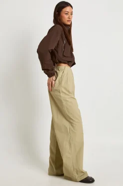 Pantalon Cargo Tall En Nylon Avec Détails Plissés