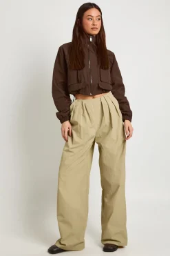Pantalon Cargo Tall En Nylon Avec Détails Plissés