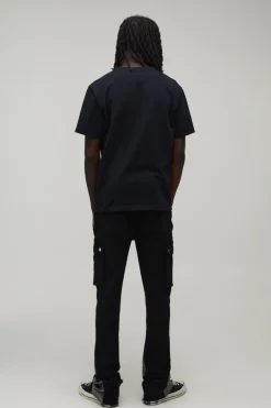 Pantalon Cargo Évasé Empilé Skinny À Gousset Pour Grande Taille
