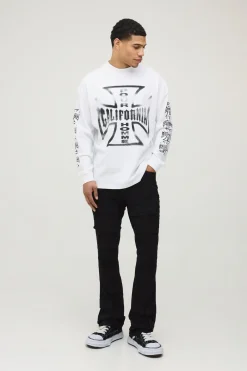 Pantalon Cargo Évasé Empilé Skinny Multi