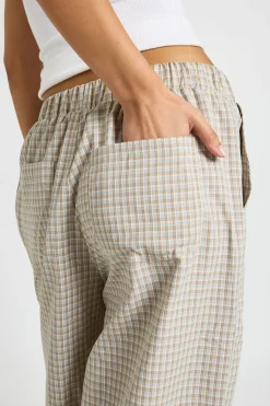 boohoo Pantalon À Carreaux Jambe Tonneau<Femme Pantalons