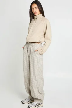 boohoo Pantalon À Carreaux Jambe Tonneau<Femme Pantalons
