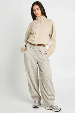 boohoo Pantalon À Carreaux Jambe Tonneau<Femme Pantalons