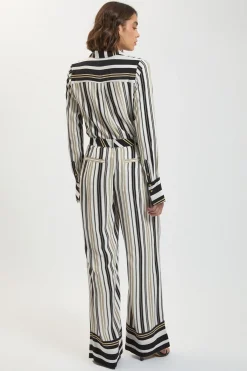 KarenMillen Pantalon Co-ord En Viscose À Rayures Contrastées Petite<Femme Pantalons|Ensembles