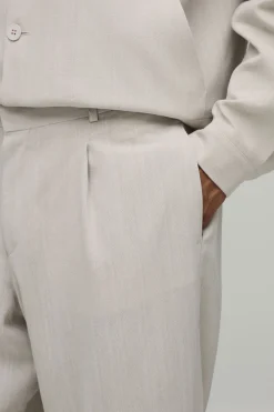 boohooMAN Pantalon Coordonné Coupe Décontractée À Pinces Effet Lin<Femme Pantalons|Ensembles