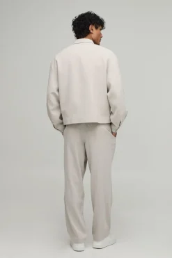 boohooMAN Pantalon Coordonné Coupe Décontractée À Pinces Effet Lin<Femme Pantalons|Ensembles