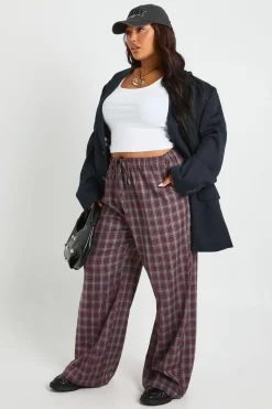 Pantalon à cordon de serrage à taille Plus Check