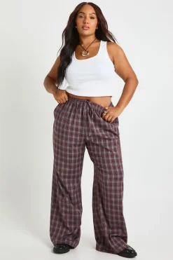 Pantalon à cordon de serrage à taille Plus Check