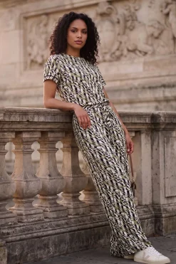 Pantalon À Cordon En Jersey À Motif Géométrique