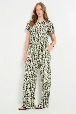 Pantalon À Cordon En Jersey À Motif Géométrique
