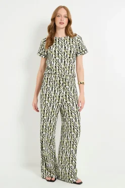 Pantalon À Cordon En Jersey À Motif Géométrique
