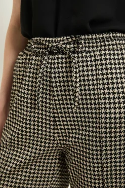 Wallis Pantalon À Cordon En Ponte À Motif Pied-de-poule<Femme Pantalons|Tailleurs