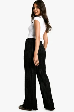 boohoo Pantalon à cordon en texture froissée<Femme Pantalons