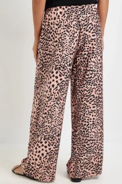 Pantalon À Cordon Imprimé Léopard
