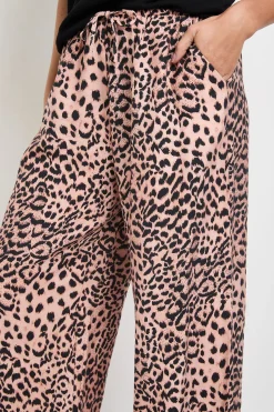 Pantalon À Cordon Imprimé Léopard