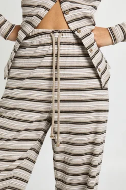 Pantalon à Cordon Rayé Côtelé