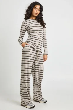 Pantalon à Cordon Rayé Côtelé