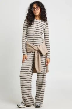Pantalon à Cordon Rayé Côtelé