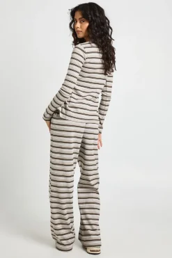 Pantalon à Cordon Rayé Côtelé