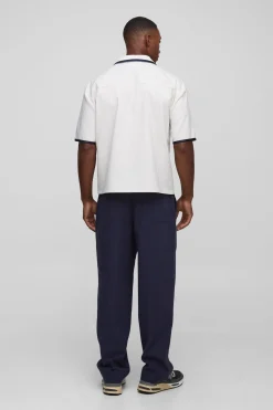 boohooMAN Pantalon à coupe décontractée en mélange de lin<Homme Costumes Et Tenues Formelles