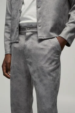Pantalon coupe droite Antique Suédette à taille semi-fixée