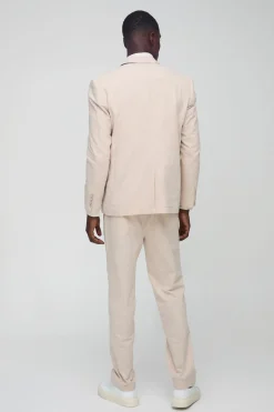 Pantalon coupe droite en mélange de lin