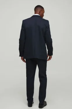 boohooMAN Pantalon coupe fuselée en sergé taille fixe<Homme Costumes Et Tenues Formelles