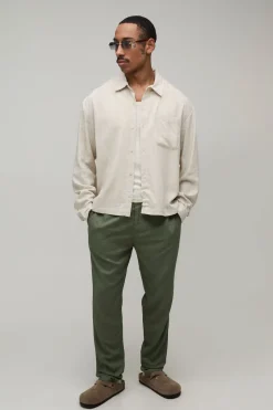 Pantalon Coupe Slim Mi-lin Taille Haute Et Basse