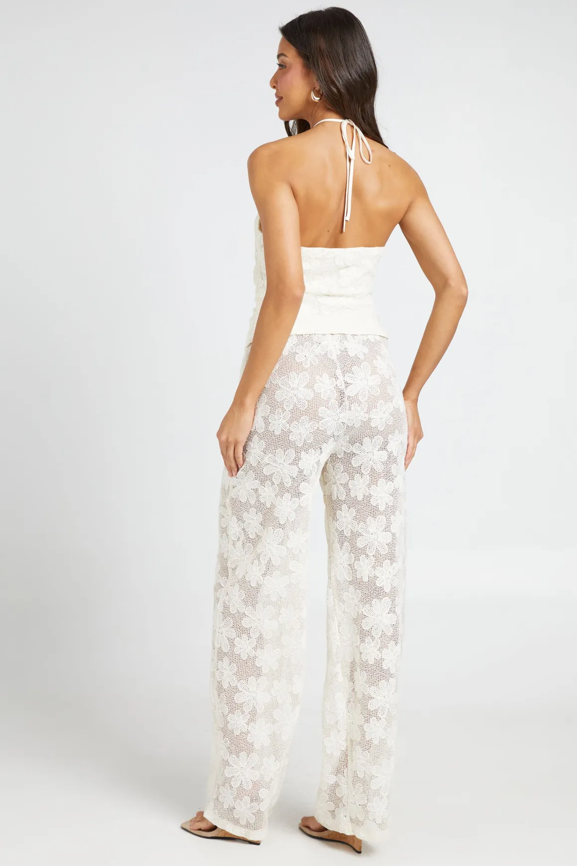 Pantalon Crochet À Motif Ditsy