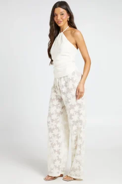 Pantalon Crochet À Motif Ditsy
