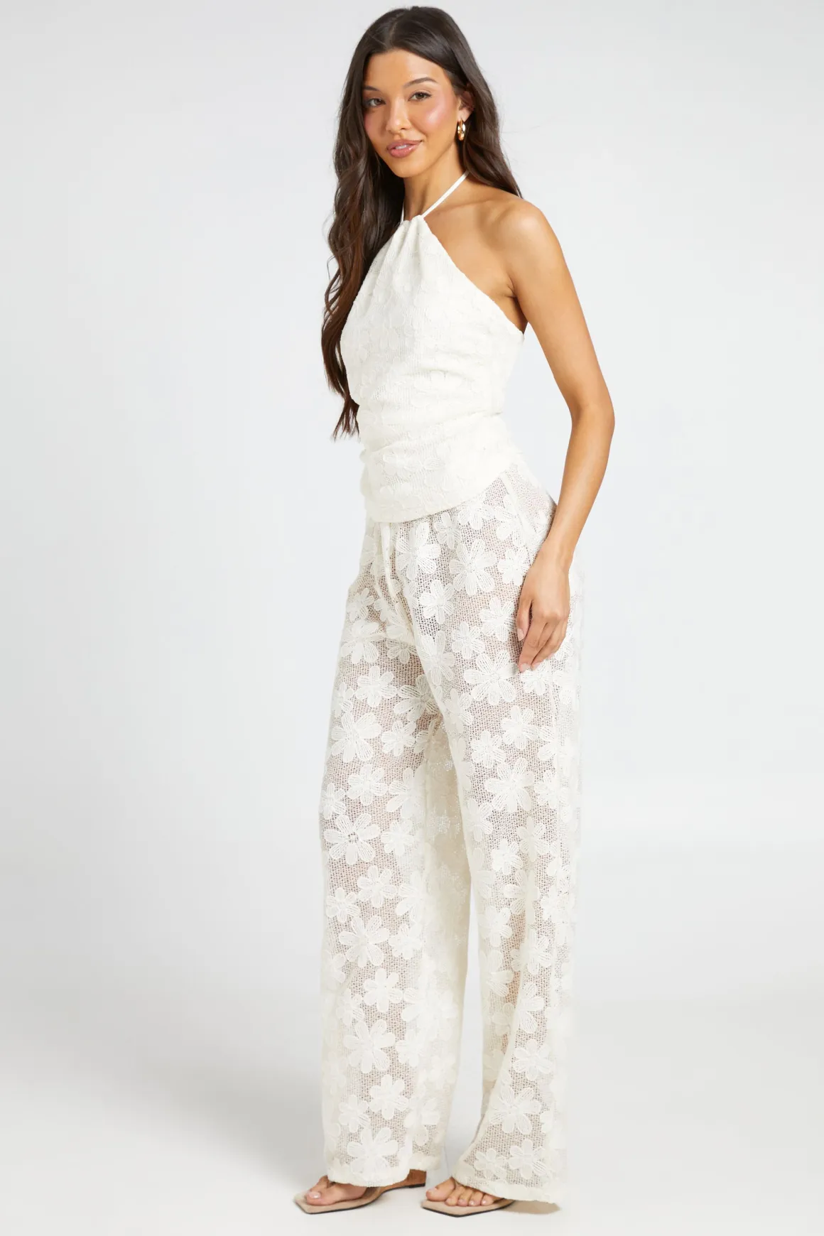 Pantalon Crochet À Motif Ditsy