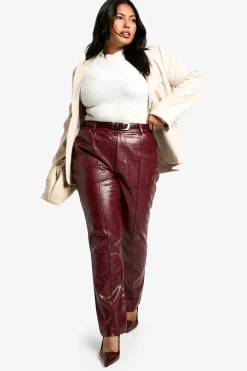 Pantalon Croc synthétique ajusté en grandes tailles