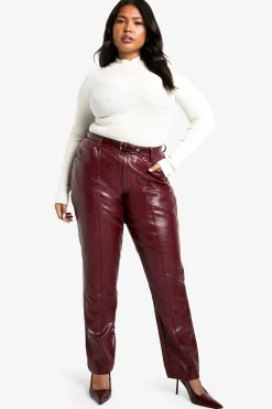 Pantalon Croc synthétique ajusté en grandes tailles