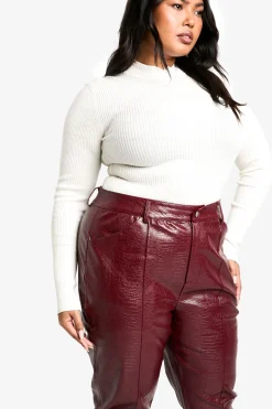 Pantalon Croc synthétique ajusté en grandes tailles