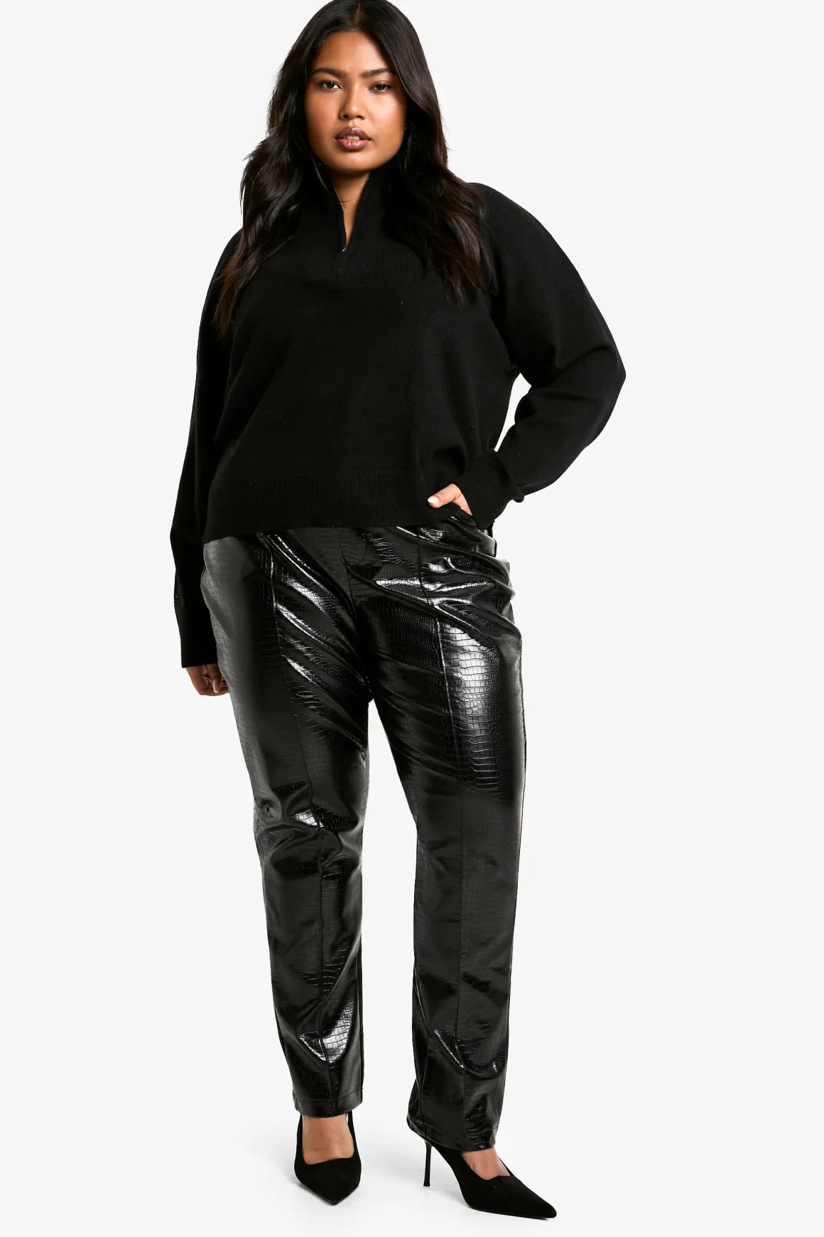 Pantalon Croc synthétique Slim Fit Plus