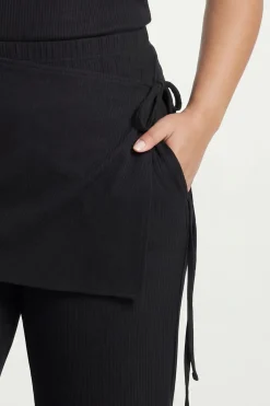Pantalon Côtelé Grande Taille Avec Jupe Superposée Cache-cœur