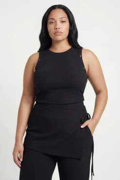 Pantalon Côtelé Grande Taille Avec Jupe Superposée Cache-cœur