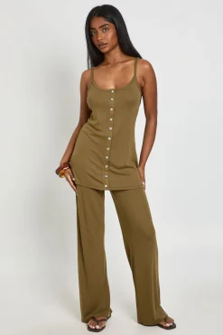 Pantalon Côtelé À Jambe Droite