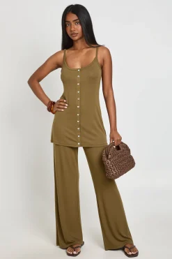 Pantalon Côtelé À Jambe Droite