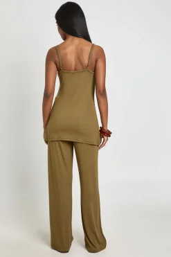 Pantalon Côtelé À Jambe Droite